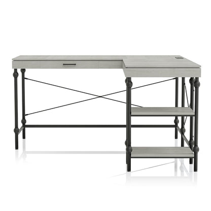 Diego L-shaped Wooden Desk