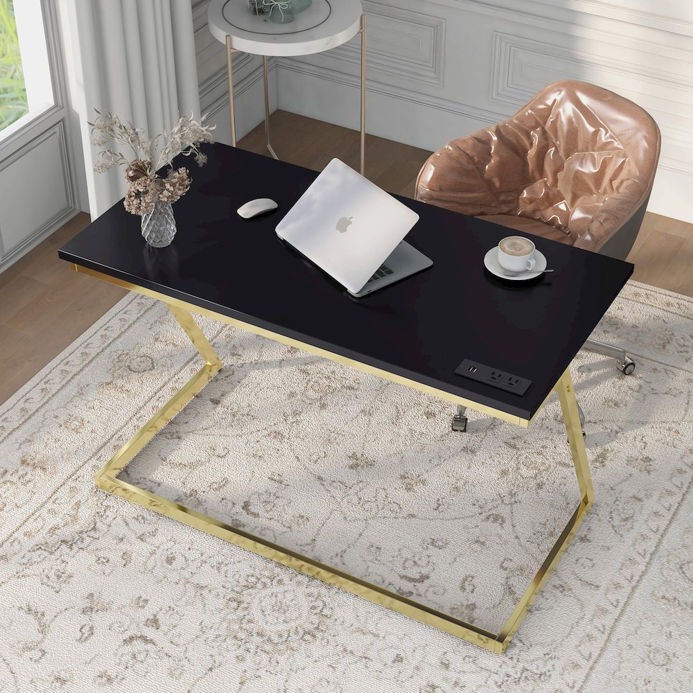 Cornica Metal Writing Desk with USB