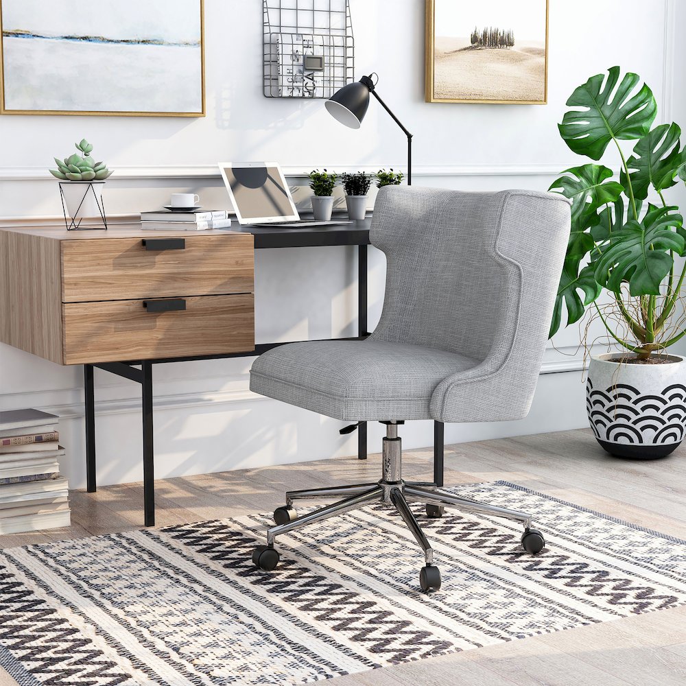Nillicent Fabric Wing Back Office Chair