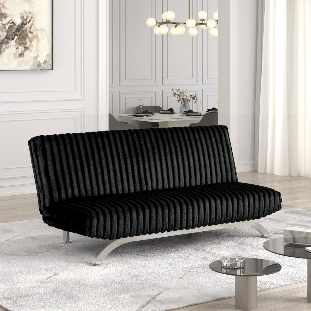 Sturon Upholstered Fabric Futon Sofa Bed