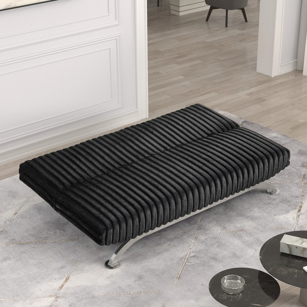 Sturon Upholstered Fabric Futon Sofa Bed