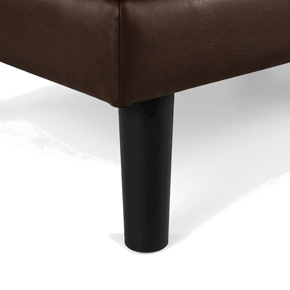 Starlight Canyon Home Futon Sofa Bed with Tufted Leather and USB, Brown