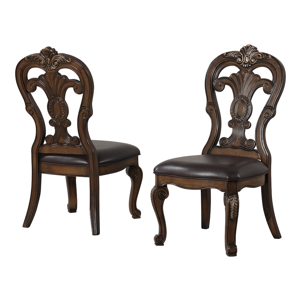 Melina Dark Brown Upholstered Dining Side Chair (Set of 2)
