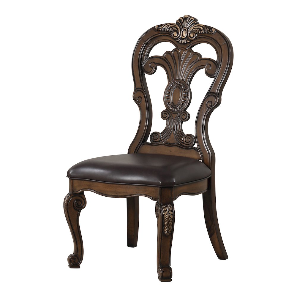 Melina Dark Brown Upholstered Dining Side Chair (Set of 2)