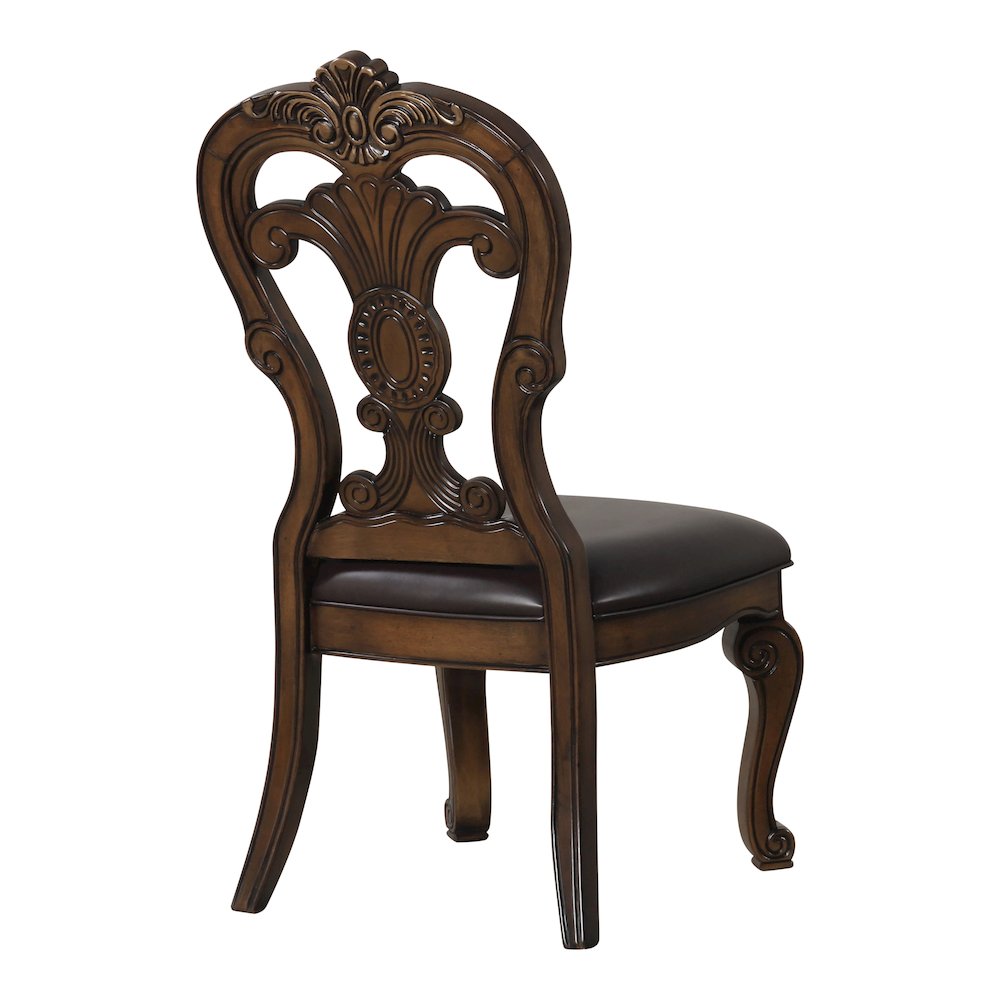 Melina Dark Brown Upholstered Dining Side Chair (Set of 2)
