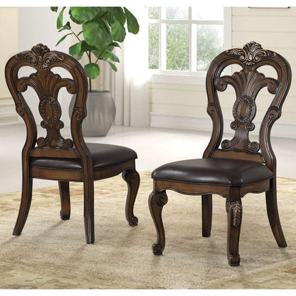 Melina Dark Brown Upholstered Dining Side Chair (Set of 2)