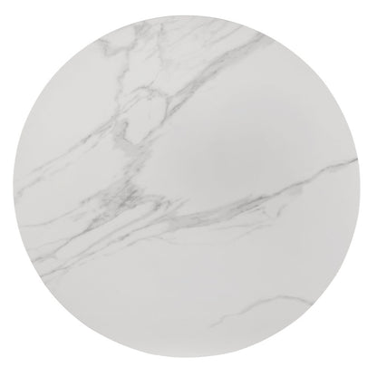Miranda Sintered Stone Top and Wood Round Dining Table