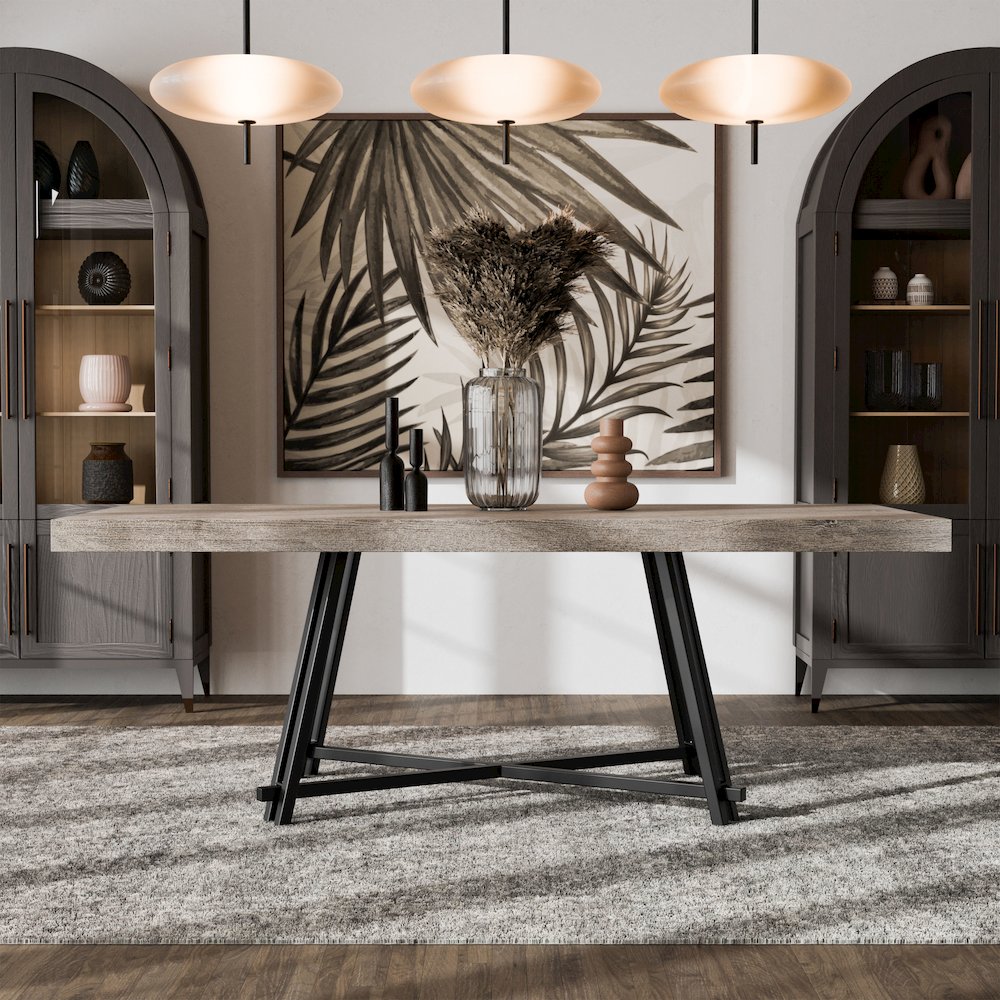 Oldbury Black Solid Wood Dining Table