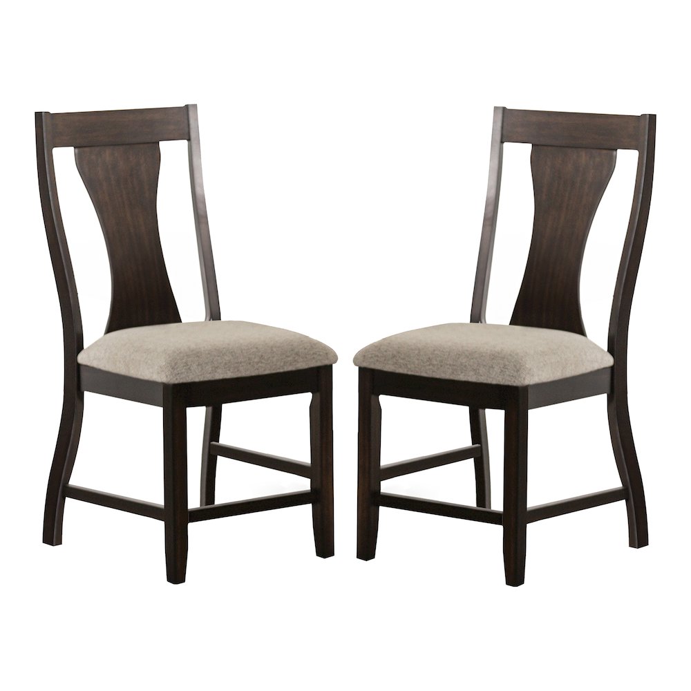 Kix Espresso Fabric Upholstered Dining Chairs (Set of 2)