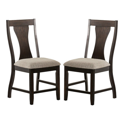 Kix Espresso Fabric Upholstered Dining Chairs (Set of 2)