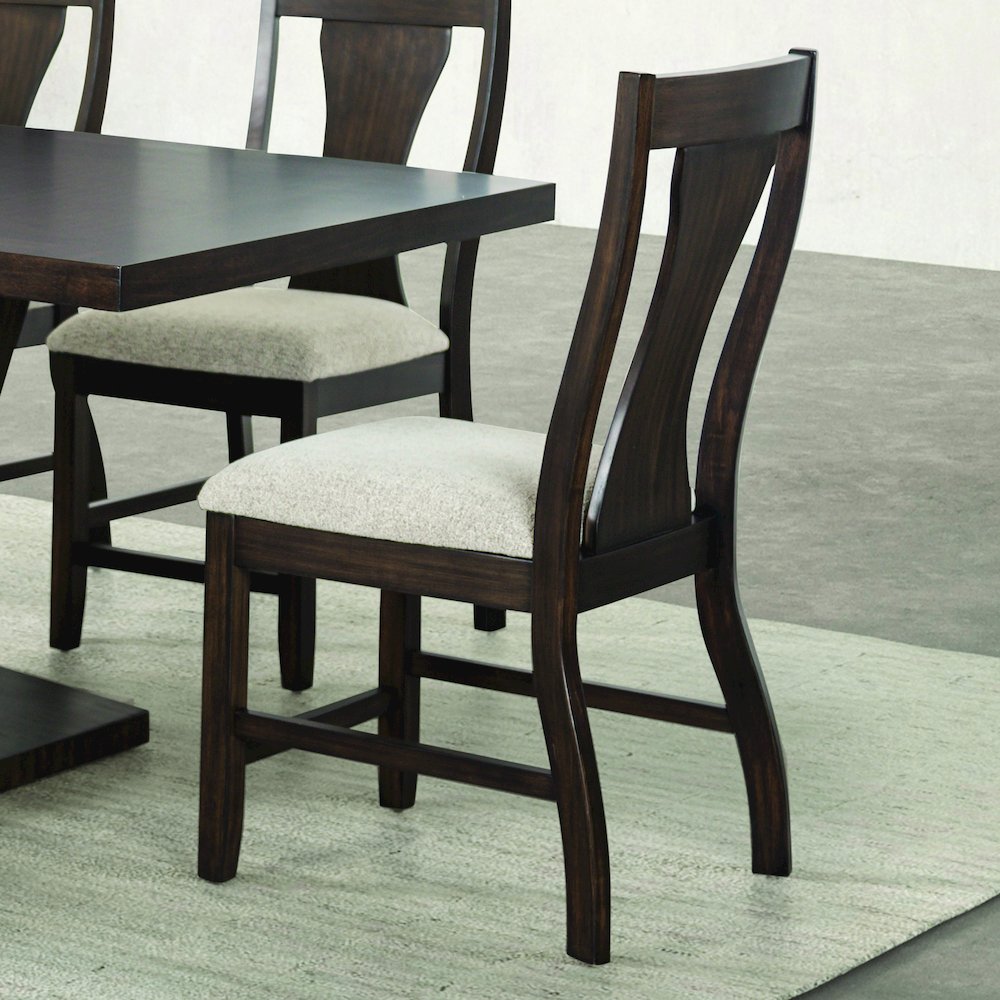 Kix Espresso Fabric Upholstered Dining Chairs (Set of 2)