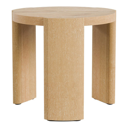 Honora Modern Wood Oval End Table with Plinth Base, Oak