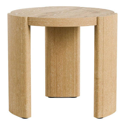 Honora Modern Wood Oval End Table with Plinth Base, Oak