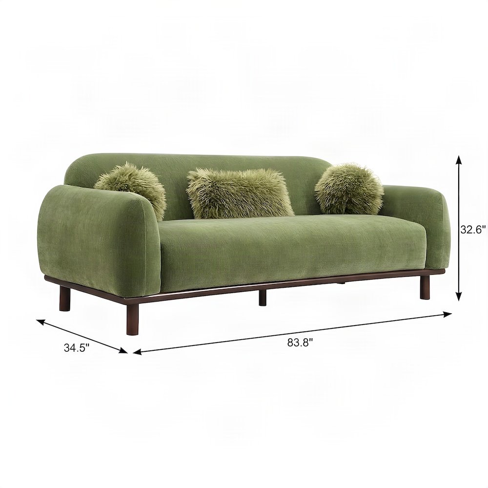 Starlight Canyon Home Sofa with Chenille-Upholstered Bench Seat, Green