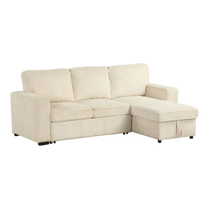 Liven Right Hand Facing Corduroy Pull-out Sleeper Sectional