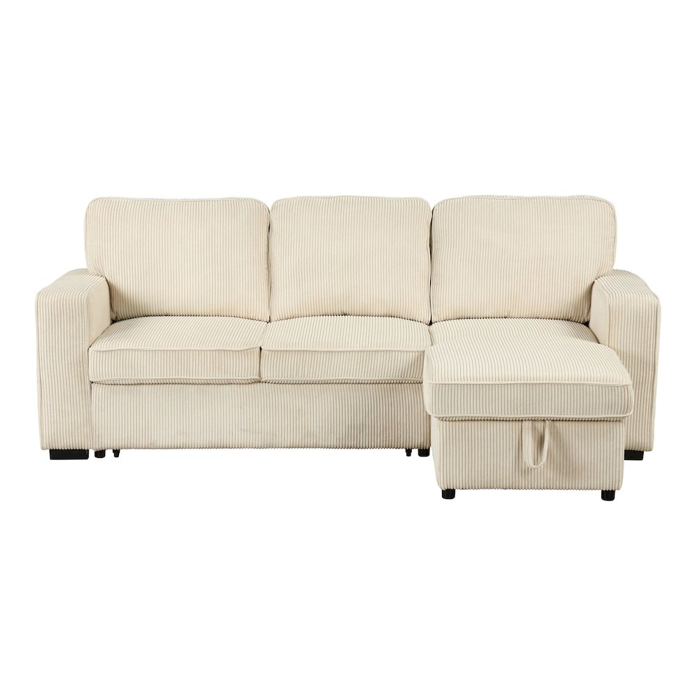 Liven Right Hand Facing Corduroy Pull-out Sleeper Sectional