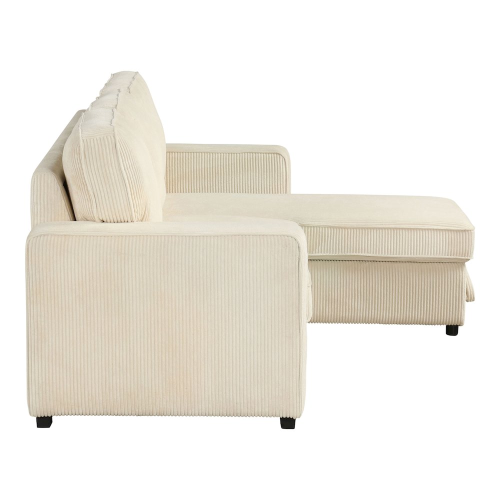Liven Right Hand Facing Corduroy Pull-out Sleeper Sectional