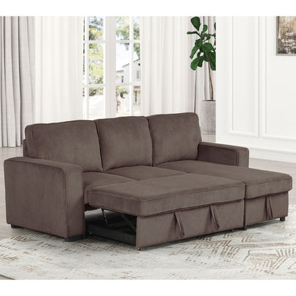 Liven Right Hand Facing Corduroy Pull-out Sleeper Sectional