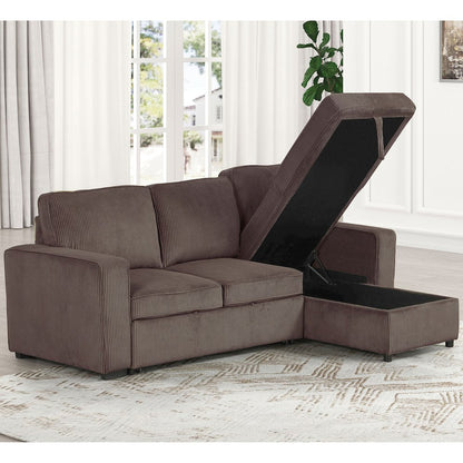 Liven Right Hand Facing Corduroy Pull-out Sleeper Sectional