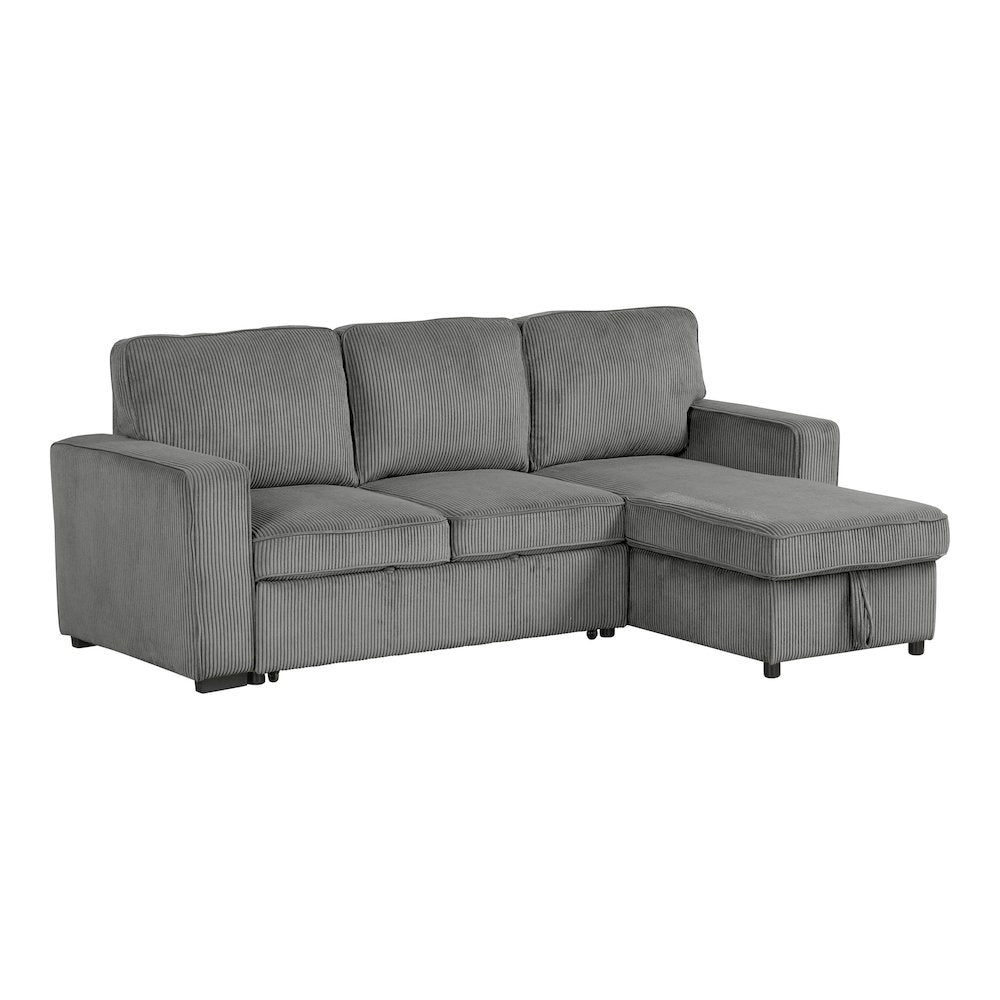 Liven Right Hand Facing Corduroy Pull-out Sleeper Sectional