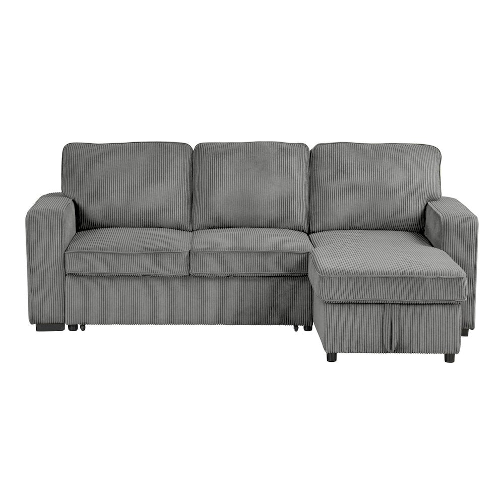 Liven Right Hand Facing Corduroy Pull-out Sleeper Sectional