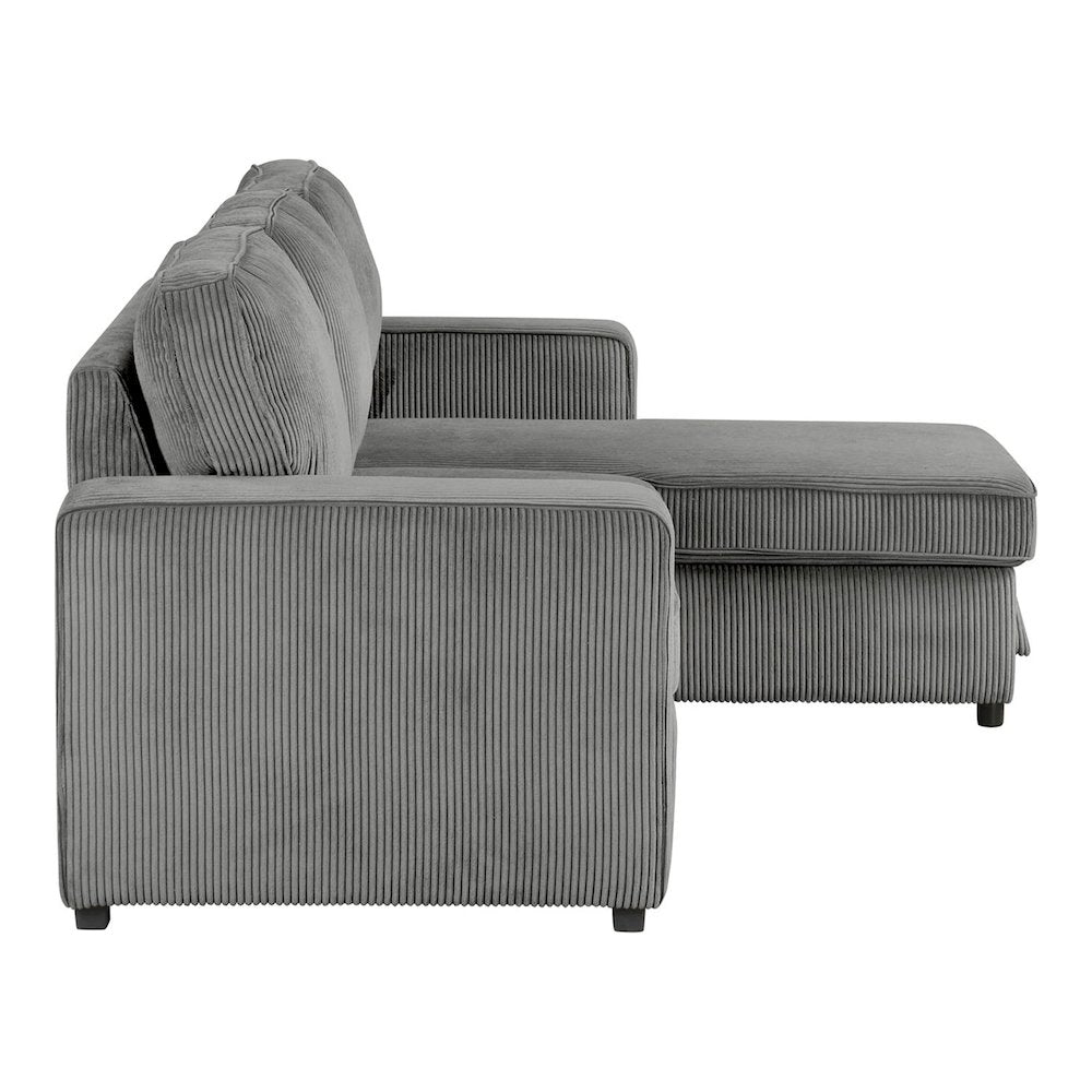 Liven Right Hand Facing Corduroy Pull-out Sleeper Sectional