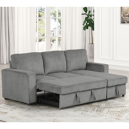 Liven Right Hand Facing Corduroy Pull-out Sleeper Sectional
