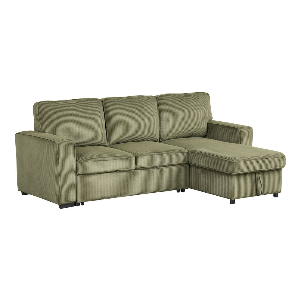 Liven Right Hand Facing Corduroy Pull-out Sleeper Sectional