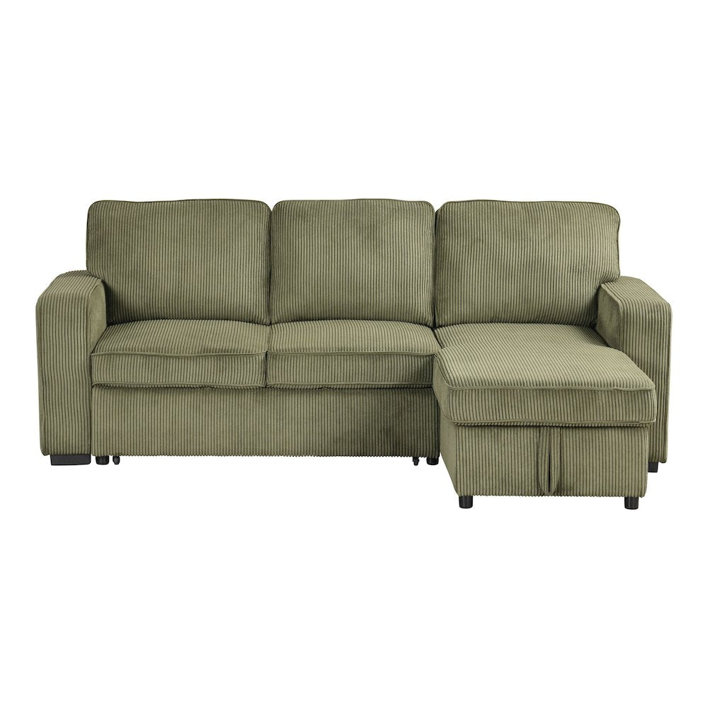Liven Right Hand Facing Corduroy Pull-out Sleeper Sectional