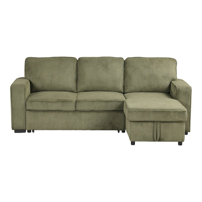 Liven Right Hand Facing Corduroy Pull-out Sleeper Sectional
