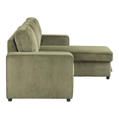 Liven Right Hand Facing Corduroy Pull-out Sleeper Sectional