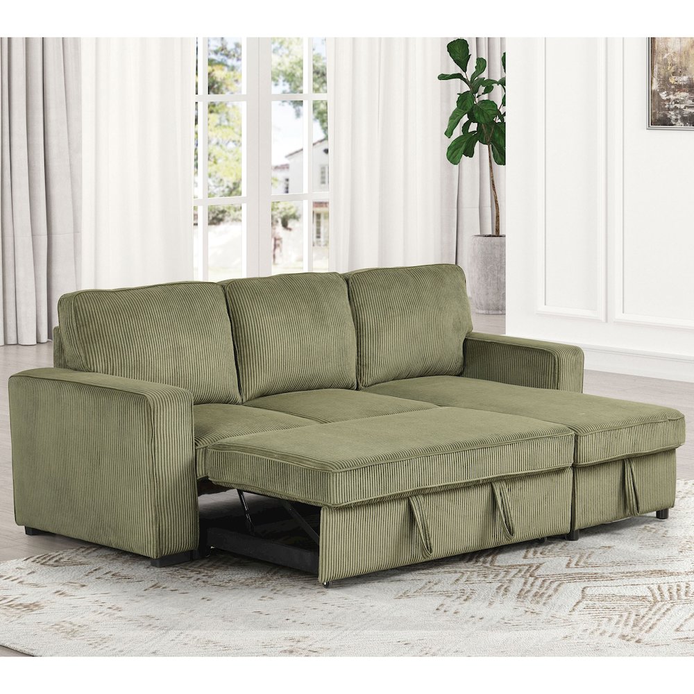 Liven Right Hand Facing Corduroy Pull-out Sleeper Sectional