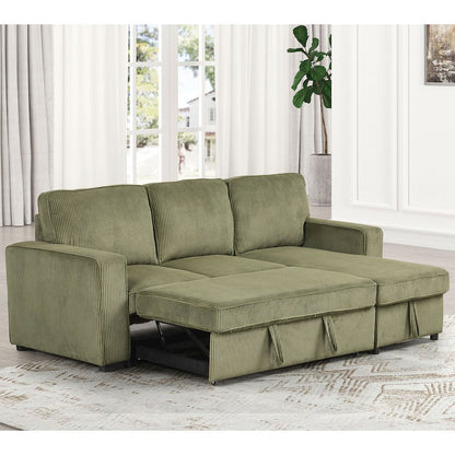 Liven Right Hand Facing Corduroy Pull-out Sleeper Sectional