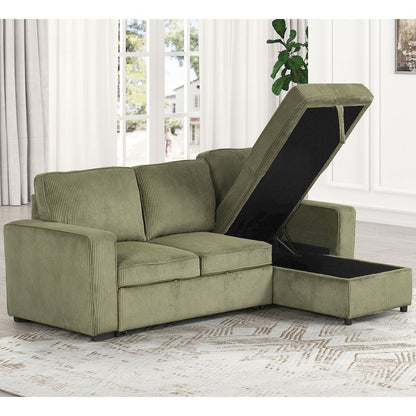 Liven Right Hand Facing Corduroy Pull-out Sleeper Sectional
