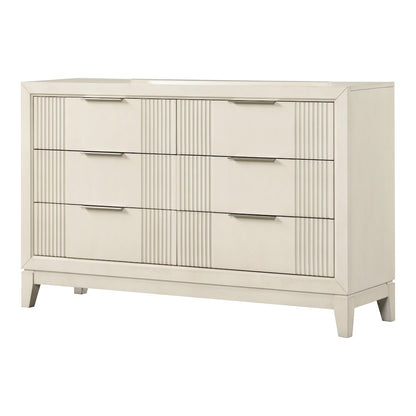 Quinby Antique White 6-Drawer Dresser