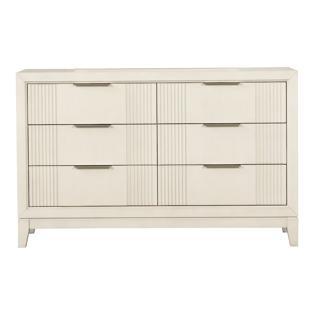 Quinby Antique White 6-Drawer Dresser