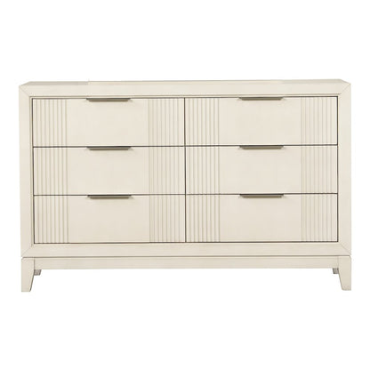 Quinby Antique White 6-Drawer Dresser