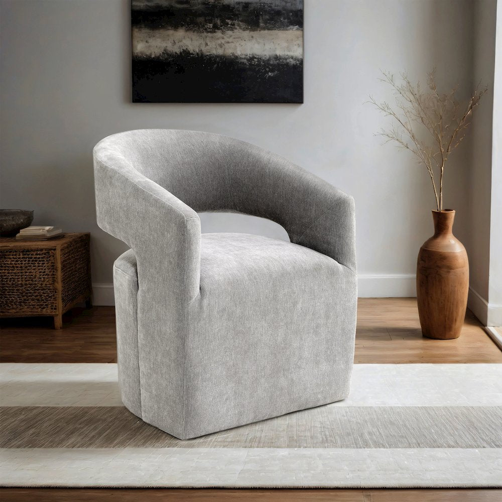 Arize Modern Fabric Barel Back Accent Chair