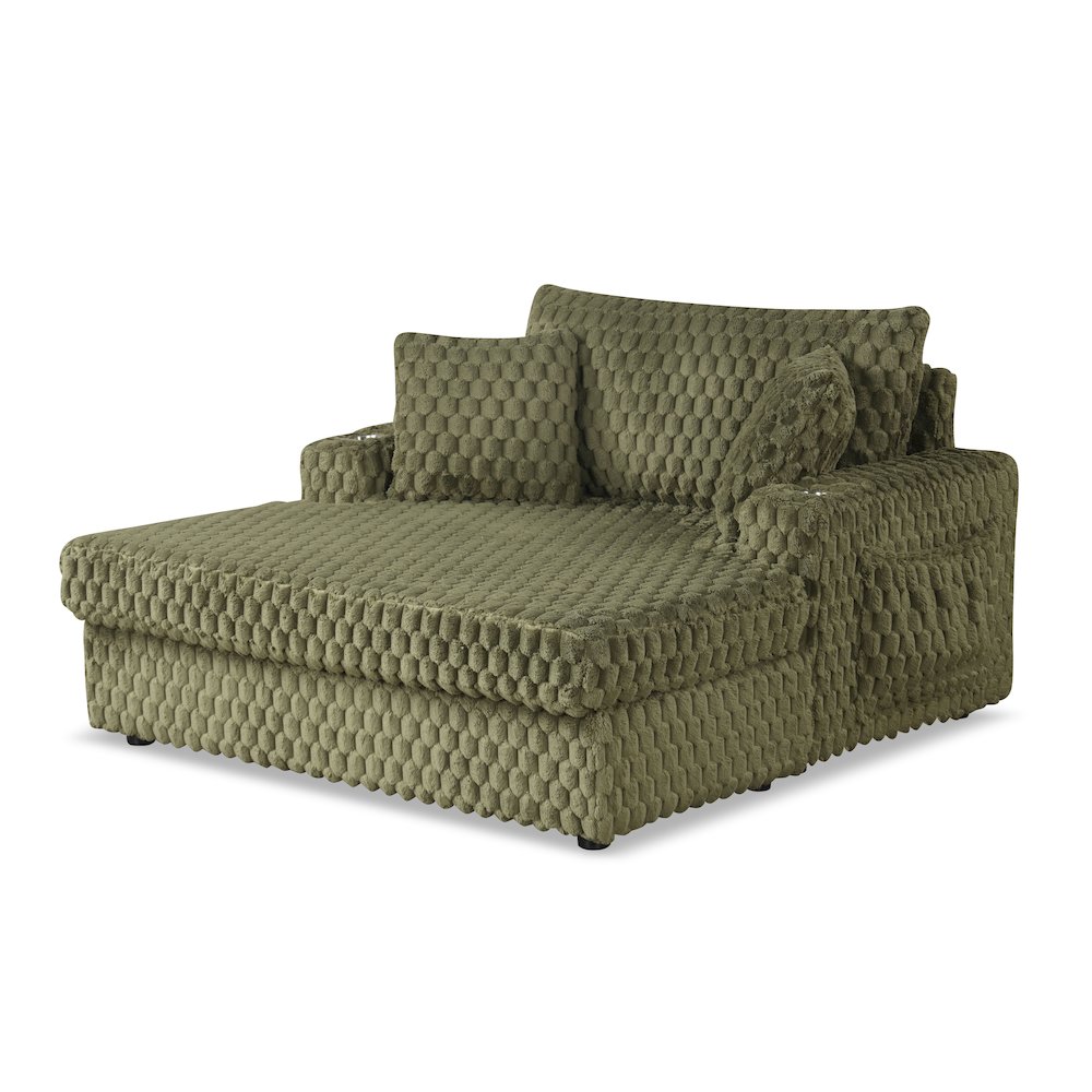 Dresdan Fabric 2-Arm Oversized Chaise