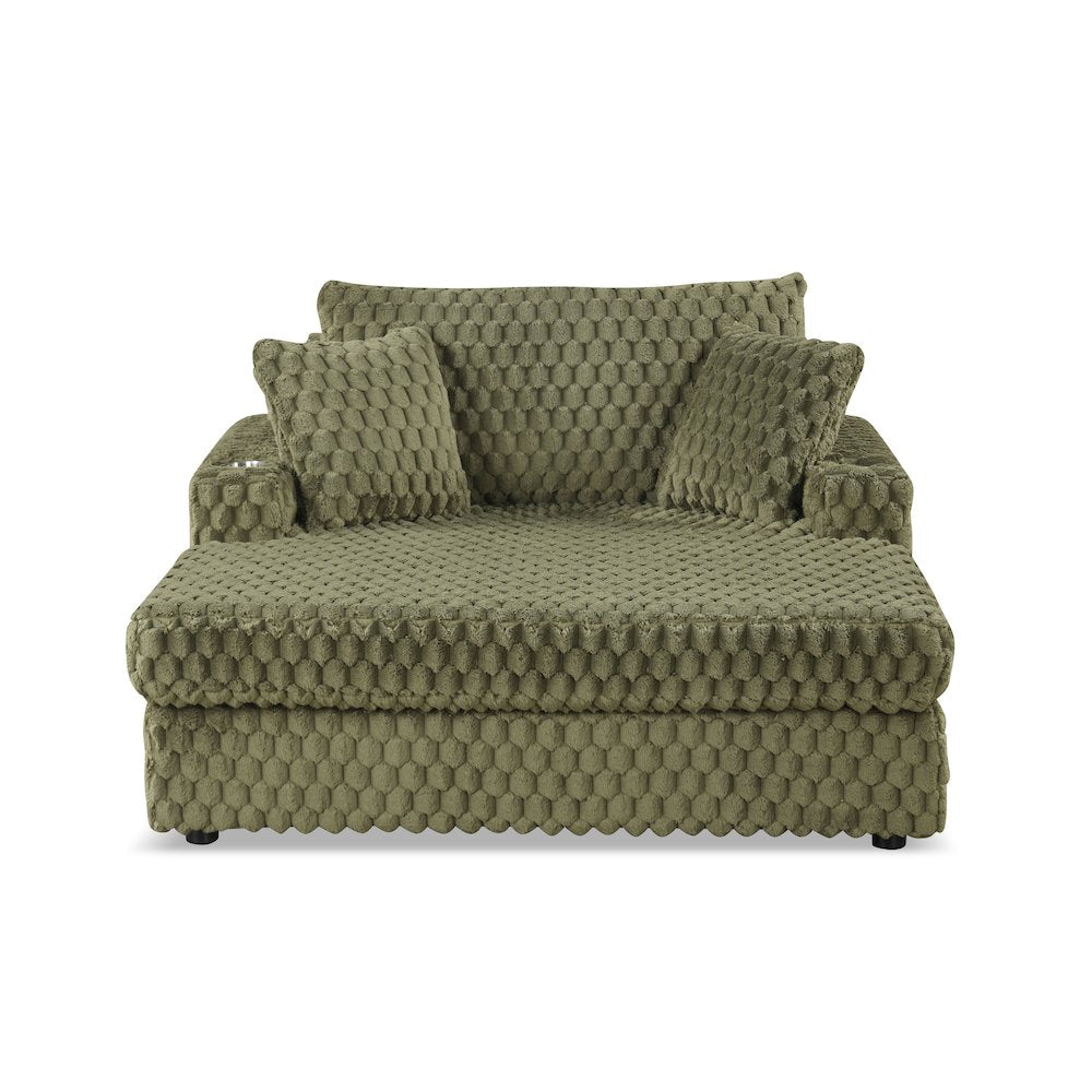Dresdan Fabric 2-Arm Oversized Chaise