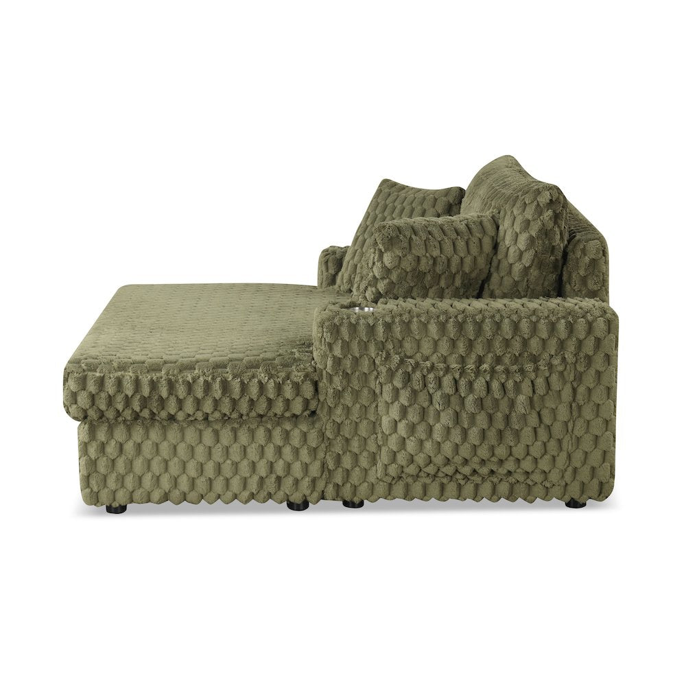 Dresdan Fabric 2-Arm Oversized Chaise