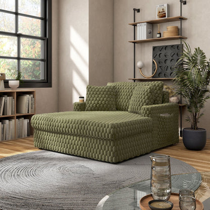 Dresdan Fabric 2-Arm Oversized Chaise
