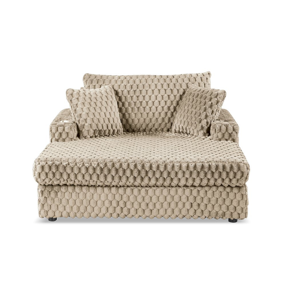 Dresdan Fabric 2-Arm Oversized Chaise