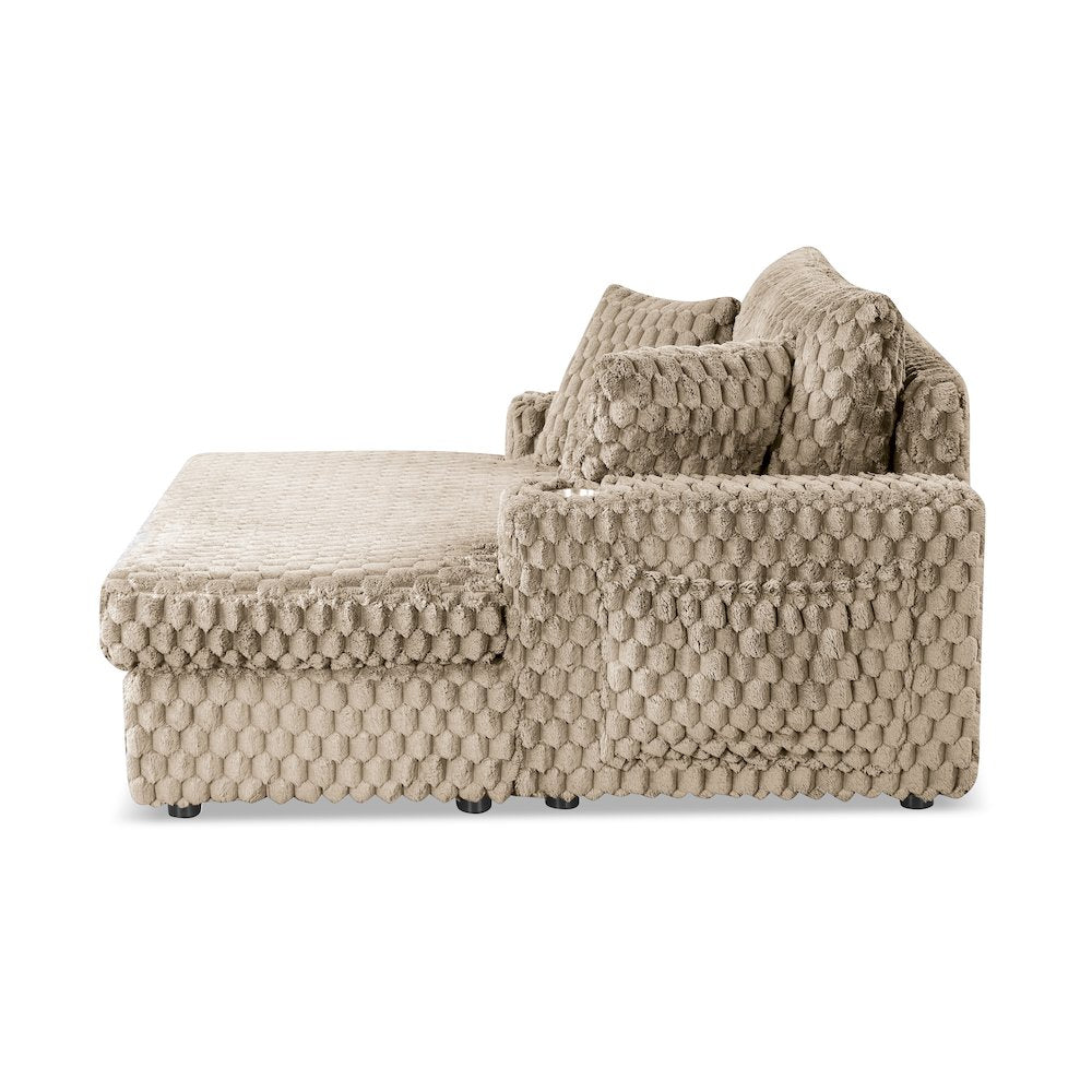Dresdan Fabric 2-Arm Oversized Chaise