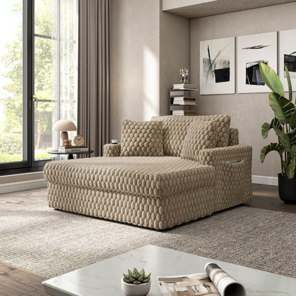 Dresdan Fabric 2-Arm Oversized Chaise