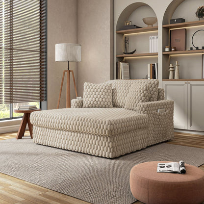 Dresdan Fabric 2-Arm Oversized Chaise