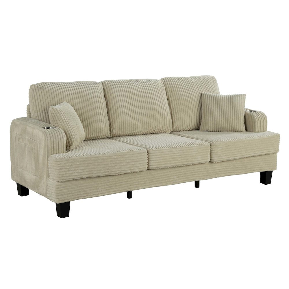 Kasin 2-Piece Chenille Living Room Set with USB Ports