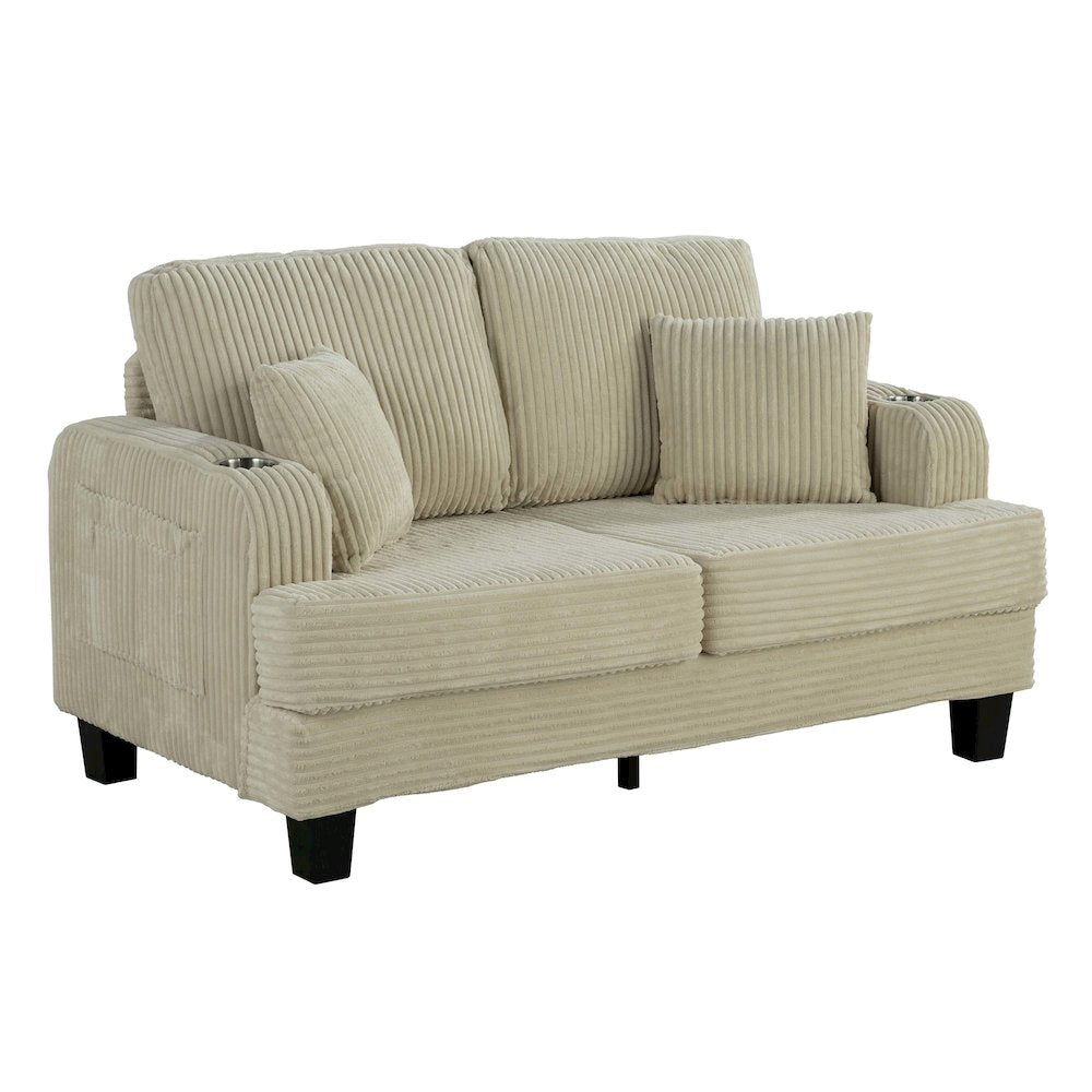 Kasin 2-Piece Chenille Living Room Set with USB Ports