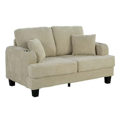 Kasin 2-Piece Chenille Living Room Set with USB Ports