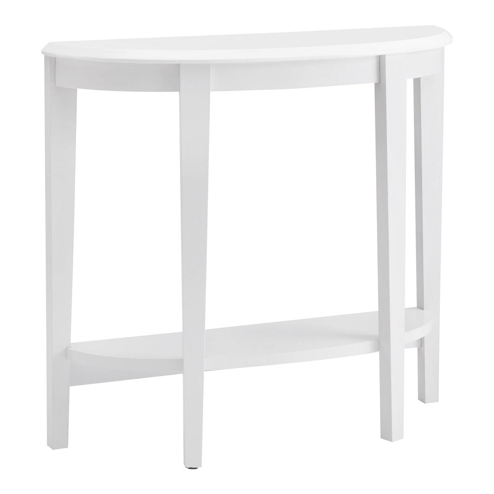 Eski Wood Console Table with Bottom Shelf in White